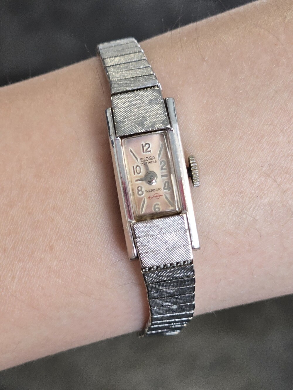 Eloga White Gold Plated Mechanical Watch